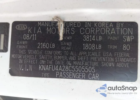 2012 Kia Forte Ex from USA, damaged, VIN KNAFU4A28C5505505